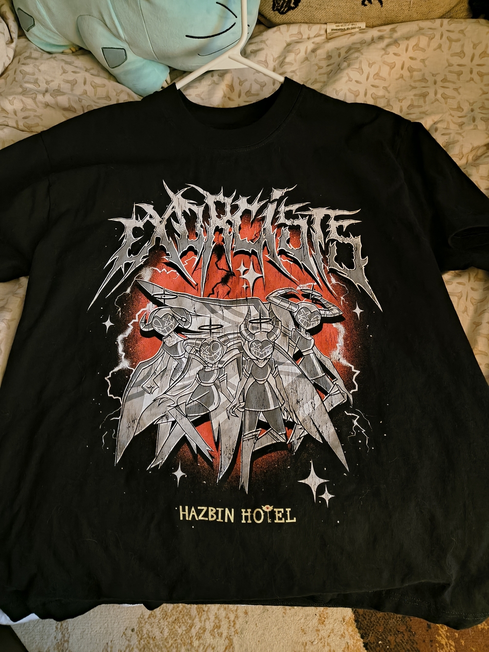 Hazbin Hotel Black Graphic Tee - Band Art Illustration